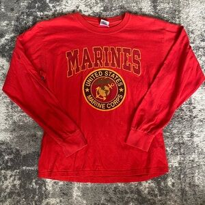 Vintage United States Marine Corps Red Ultra Cotton Longsleeve T Shirt